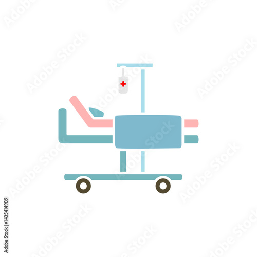 intensive care unit icon, simple flat style, illustration, logo sign symbol pictogram template, for ui or ux isolated on white for mobile app, editable