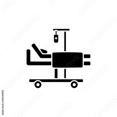 intensive care unit icon, simple flat style, illustration, logo sign symbol pictogram template, for ui or ux isolated on white for mobile app, editable