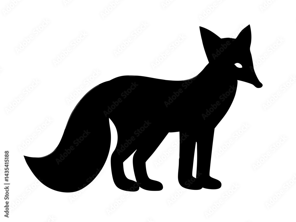 Fototapeta premium sleek fox silhouette vector artwork showcasing elegant curves for wildlife branding, eco-themed marketing, educational content, and creative decor designs 
