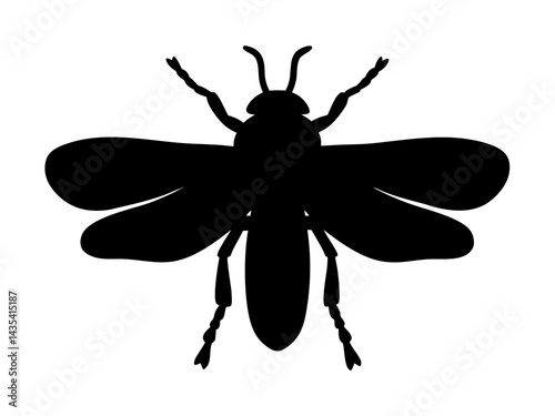 stylized firefly silhouette vector illustration with glowing abdomen for eco-friendly branding, wildlife education, creative decor, and decorative digital art
