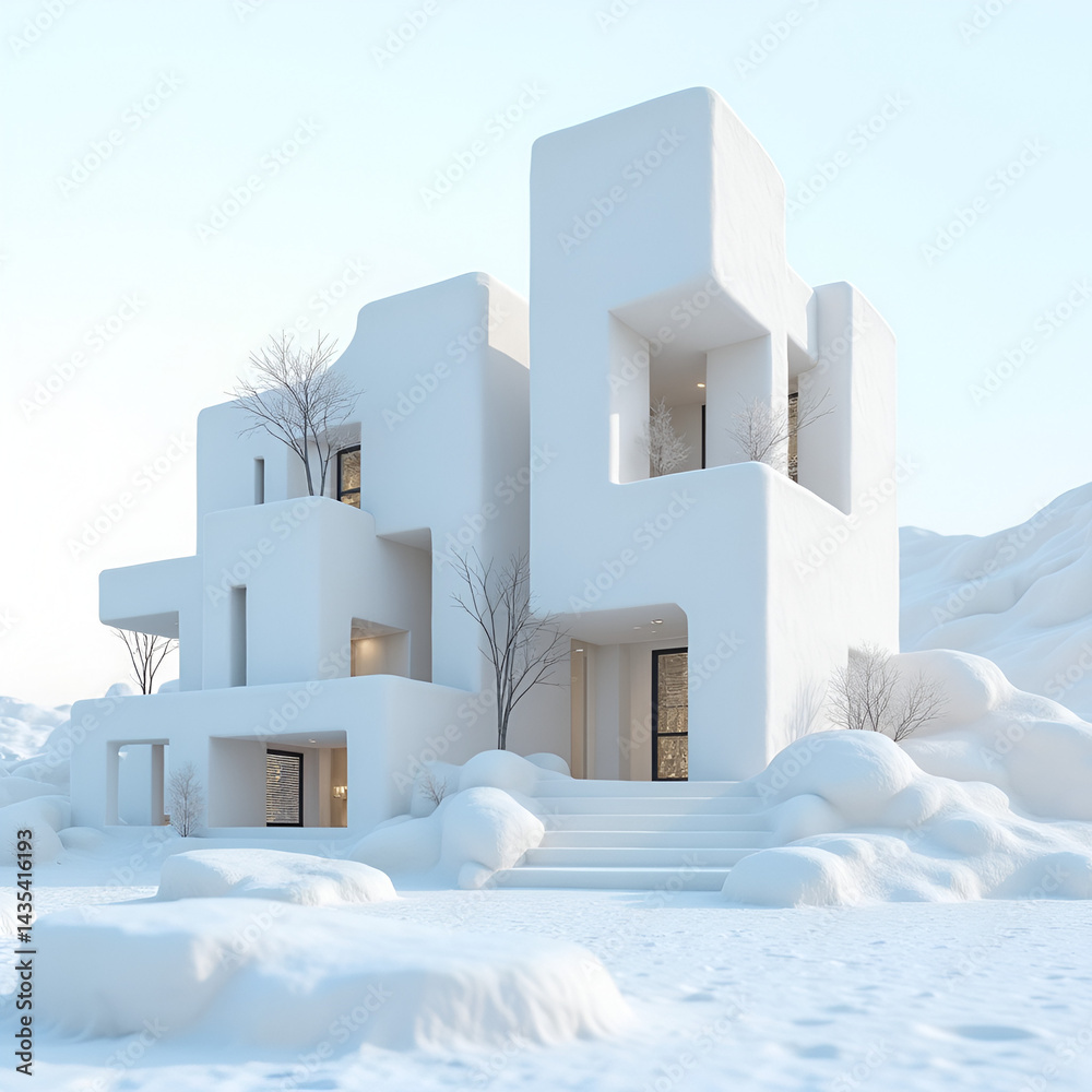 house in the snow
