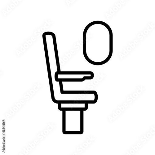 airplane seat icon, simple flat style, illustration, logo sign symbol pictogram template, for ui or ux isolated on white for mobile app, editable