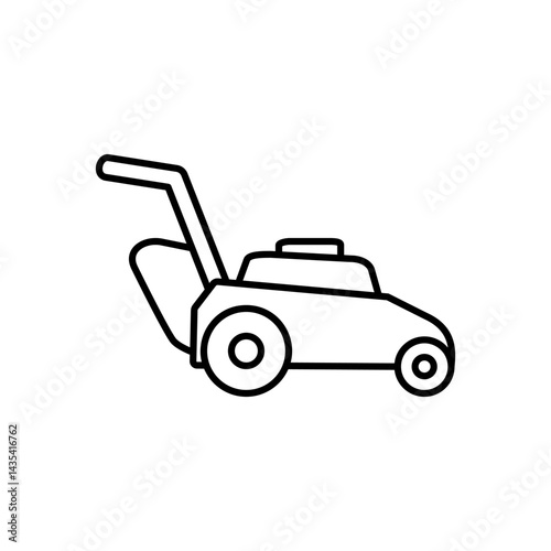 lawn mower icon, simple flat style, illustration, logo sign symbol pictogram template, for ui or ux isolated on white for mobile app, editable