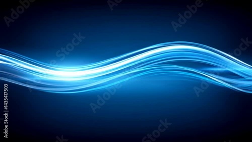 Blue wave with a bright light shining on it. The light is reflecting off the water, creating a sense of movement and energy. The image conveys a feeling of excitement and motion