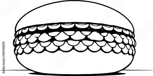 Iridescent Macaron Cookie With Scaled Texture And Soft Gradient Backdrop Illustration
