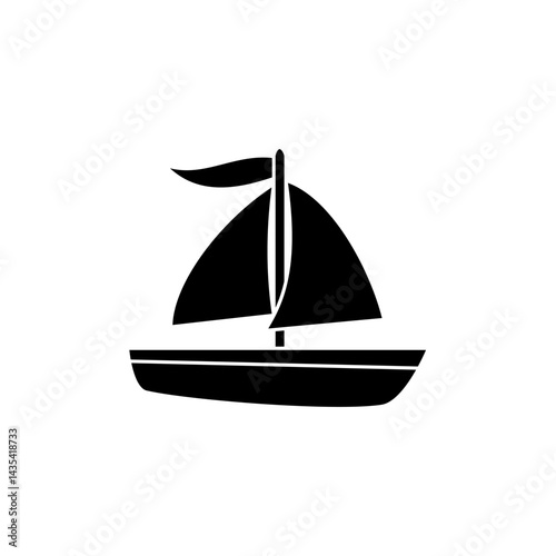 sailing boat icon, simple flat style, illustration, logo sign symbol pictogram template, for ui or ux isolated on white for mobile app, editable