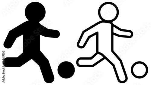 soccer person icon, simple flat style, illustration, logo sign symbol pictogram template, for ui or ux isolated on white for mobile app, editable