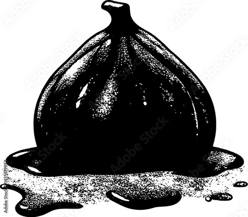 Stylized Chocolate Fig With Gold Glitter On Artistic Sweet Treat Dessert