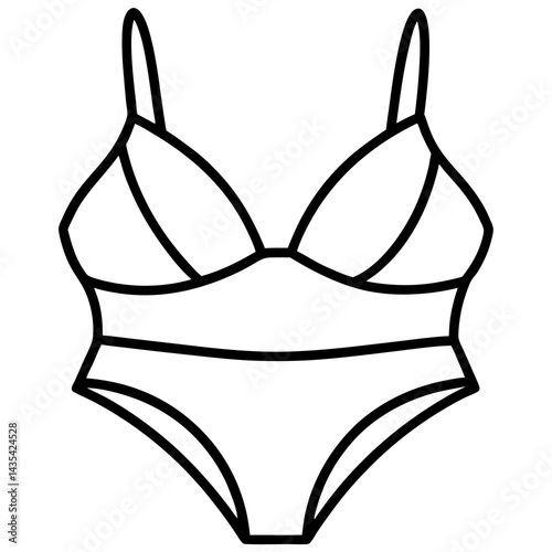 Minimal Lingerie Vector on White