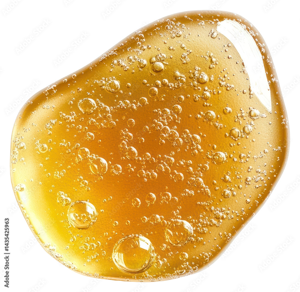 PNG A transparent green serum gel toner drop bubbles honey sweetener.