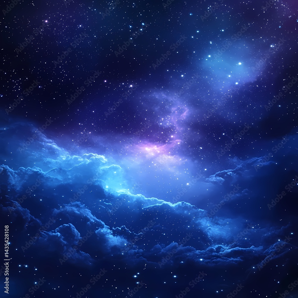 Obraz premium Cosmic nebula, starlight, interstellar clouds, space background, astronomy