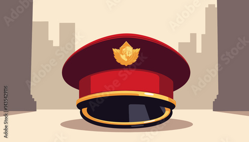 Ceremonial military cap symbolizing honor against minimalist backdrop