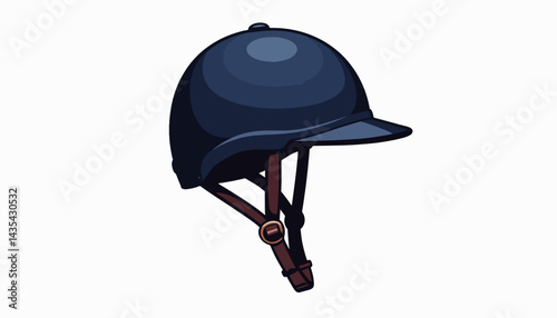 Classic horse racing helmet illustration on white background, design focus