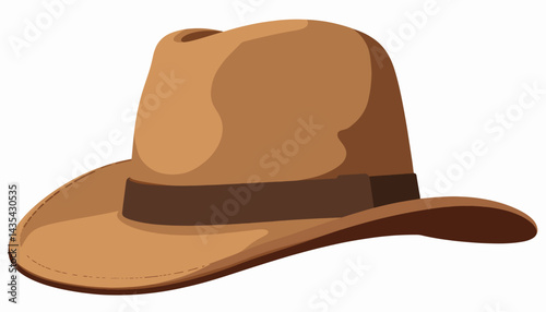 Classic felt shepherd's hat illustration, trendy fashion accessory