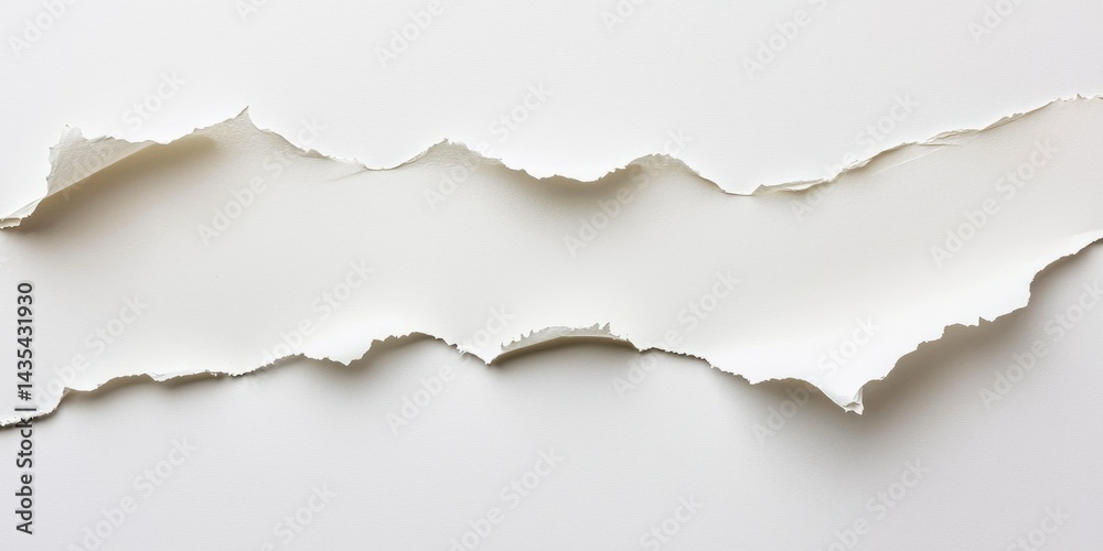 Smooth wavy torn paper with slight curl Smooth wavy torn paper with slight curl