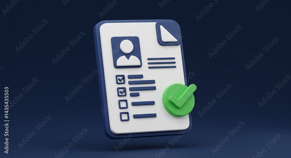 Obraz premium Completing Checklist with Checkmark for Approval and Verification