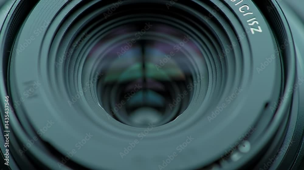 Close Up of Camera Lens Focusing Detailed Macro Image