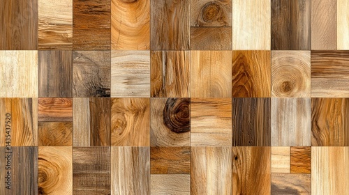 Fototapeta Naklejka Na Ścianę i Meble -  Seamless 3D wood texture of antique horizontal boards in a rustic brown color palette