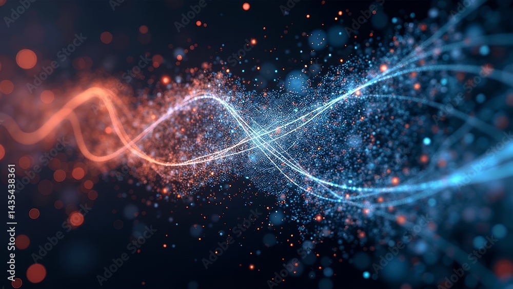 Fototapeta premium Blue and red energy fluctuation line chart