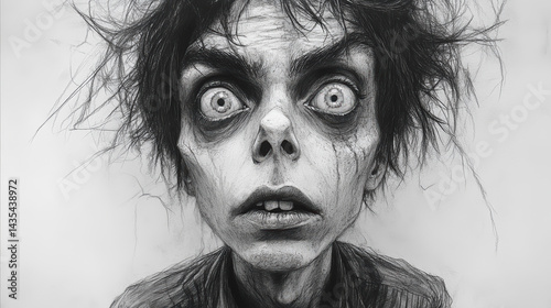 Distorted portrait face