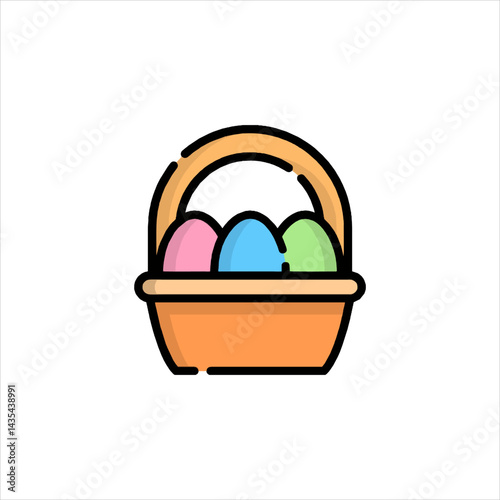easter basket with eggs