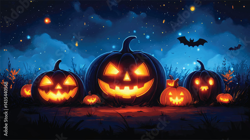 Halloween River of Fire and Pumpkins