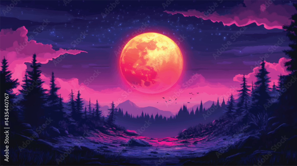 Fototapeta premium Halloween Scary Pumpkin River