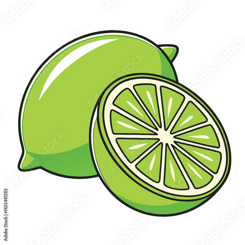 Vibrant lime fruit illustration