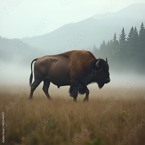 Obraz na płótnie buffalo in the field w salonie