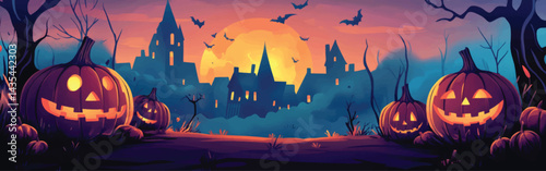 Moonlit Halloween Horror Scene