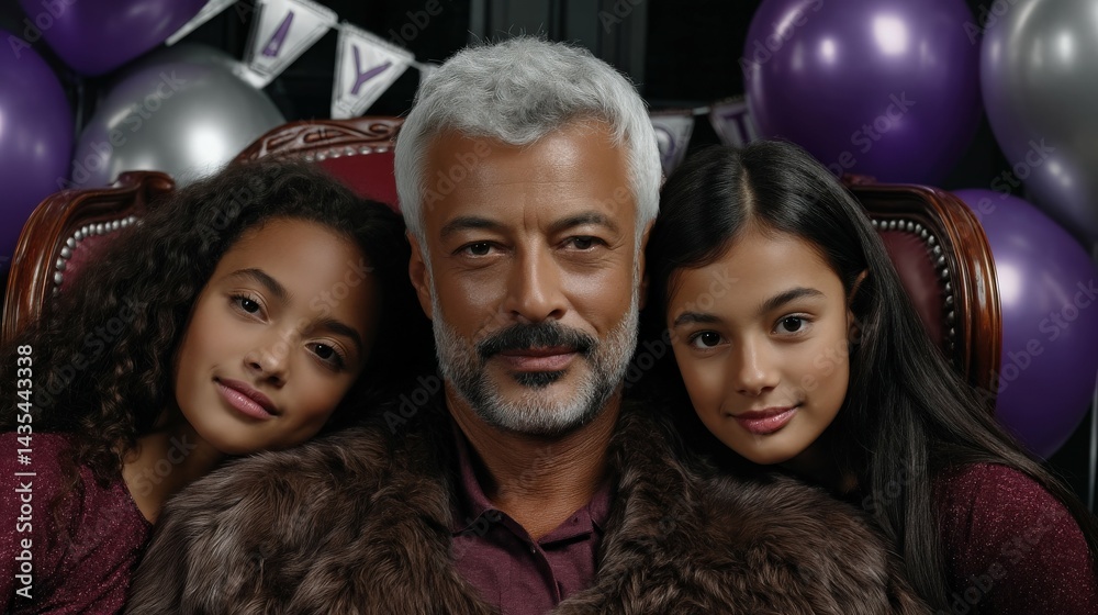 Grandpa and grandkids by fireplace, beauty, kid, friendship