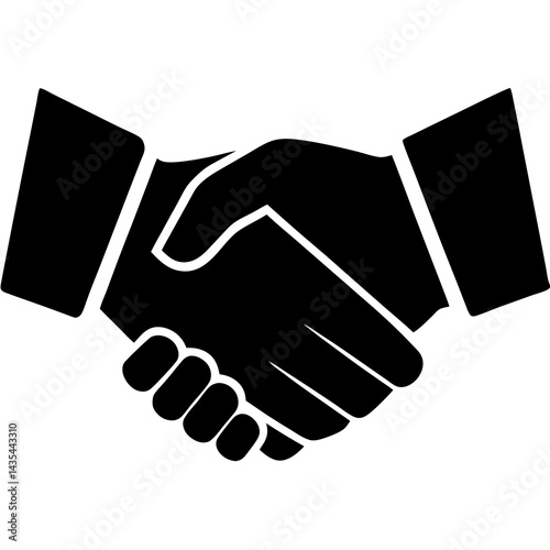 Handshake vector silhouette,on a white beckground 