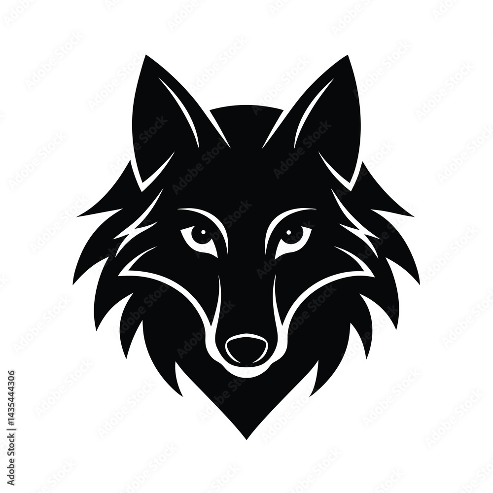 Obraz premium pack of wolves silhouette on white background wolves pack