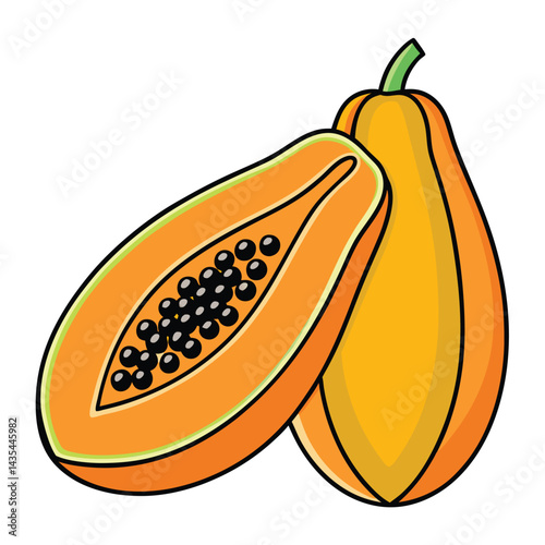 Papaya halves
