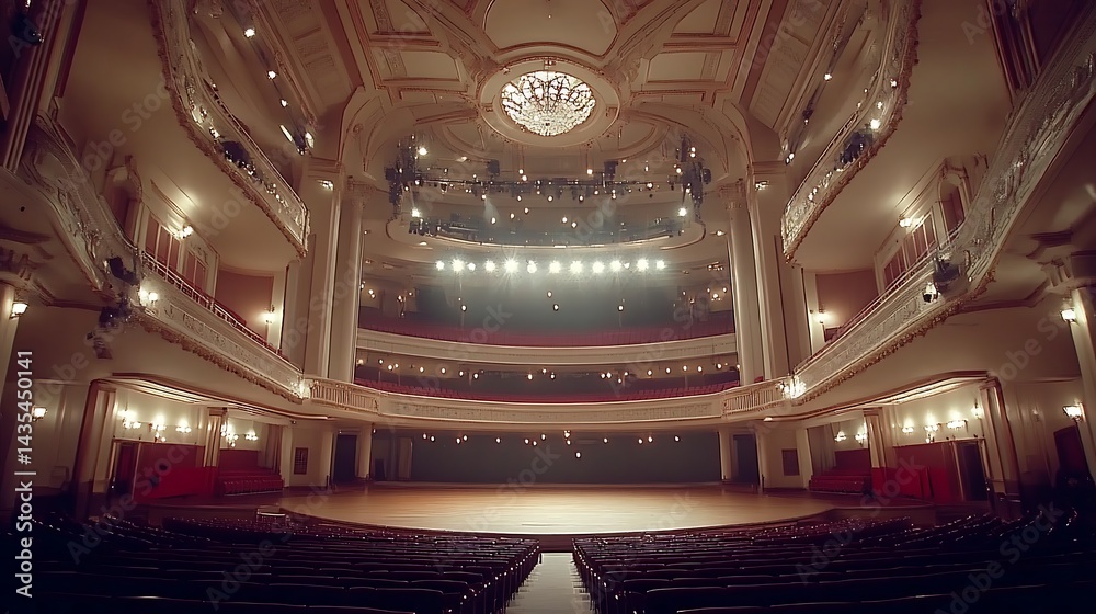 Obraz premium Grand Theater Interior with Empty Stage.