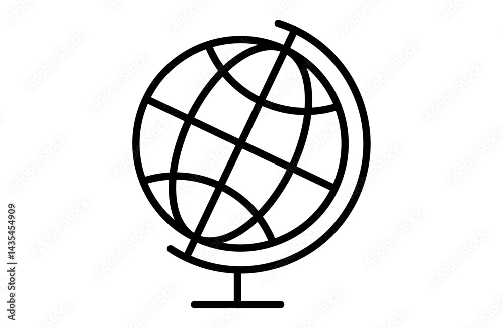 地球儀のシンプルアイコンベクターイラスト 地球儀のシンプルアイコンベクターイラスト