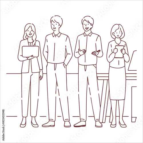 Group of business people to successful. Business team with determination and confidence style vector design illustrations.