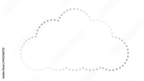 Animated silver linear symbol of cloud. Concept of cloud storage, weather. Vector illustration on white background. Looped video.