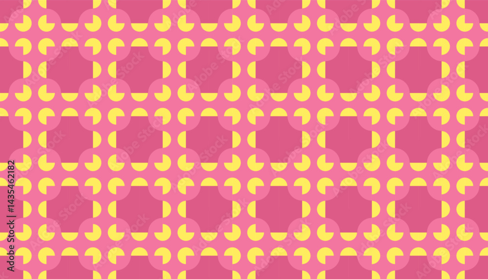 Playful seamless vector with organic motifs in pink and yellow color scheme. Suitable for creative packaging, fashion accessories, and party decorations Playful seamless vector with organic motifs in pink and yellow color scheme. Suitable for creative packaging, fashion accessories, and party decorations