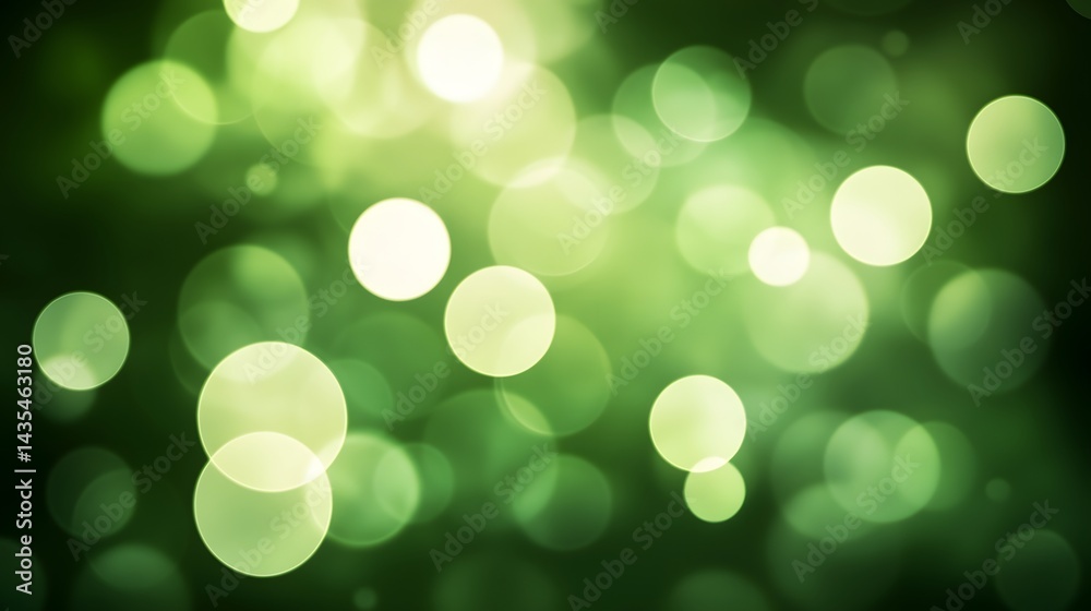 Fototapeta premium Abstract Green Bokeh Lights Background Shiny Blurred Circles