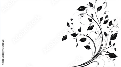 Wallpaper Mural A black and white abstract floral design. Torontodigital.ca