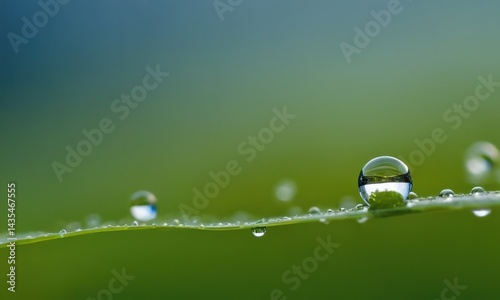 Obraz na płótnie Droplets of water glisten on the surface of a leaf in this high-contrast close-up photo w salonie