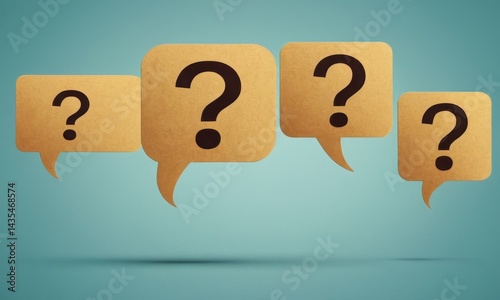 A collection of question marks on speech bubbles