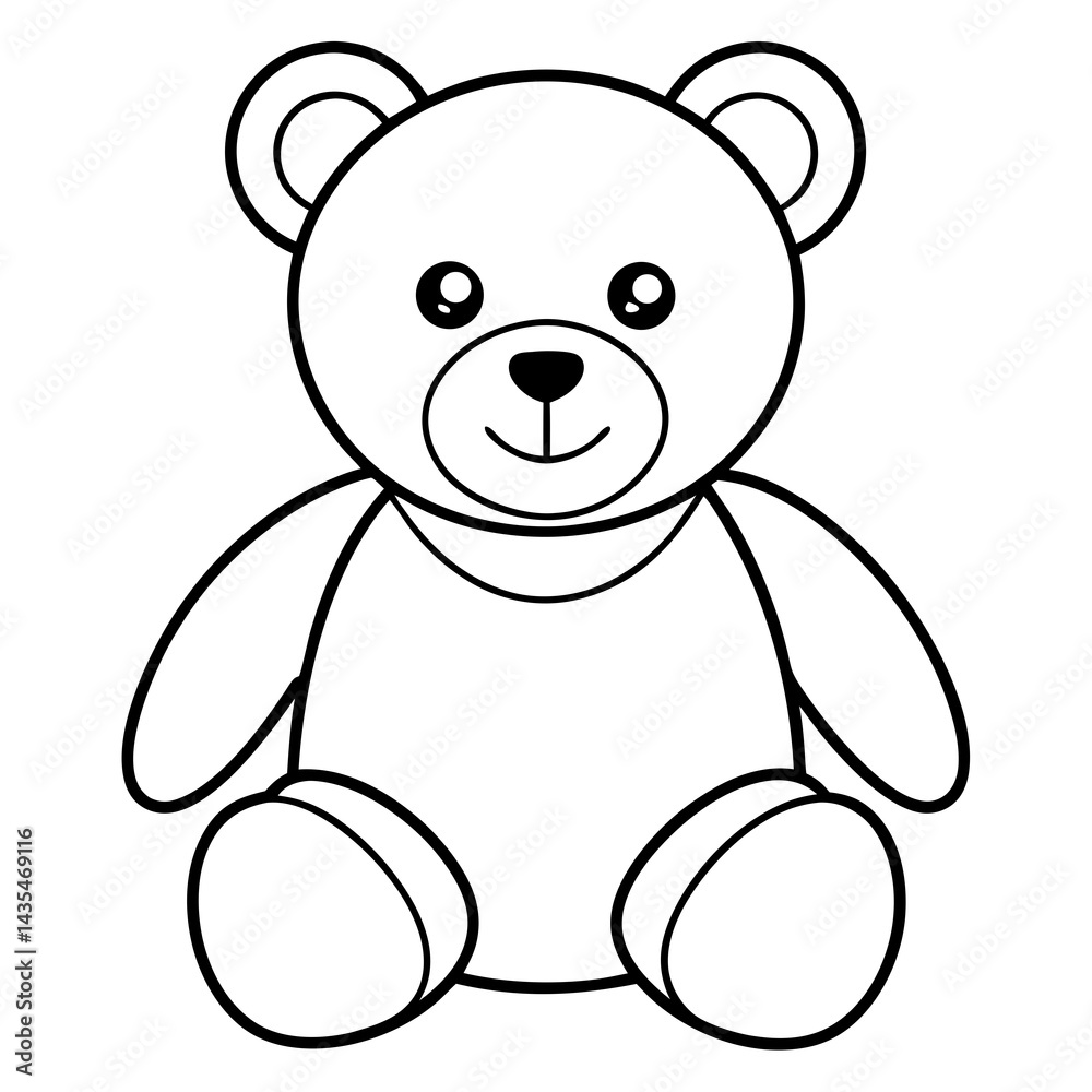 Minimal Teddy Bear Vector on White Minimal Teddy Bear Vector on White