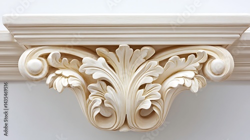 Ornate Cream Corbel with Wall Detail.