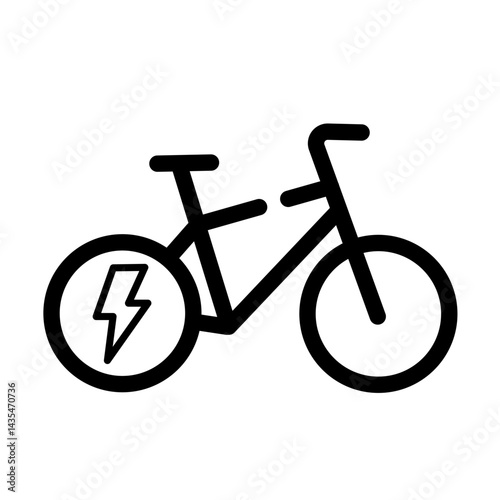 electric bicycle, electric bike  – vector icon