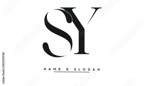 Obraz na płótnie SY, YS Abstract Letters Logo Monogram w salonie