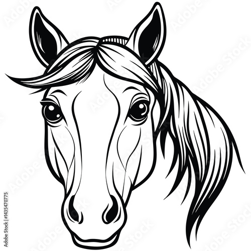 Horse Head Line Art
