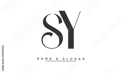 Obraz na płótnie SY, YS Abstract Letters Logo Monogram w salonie
