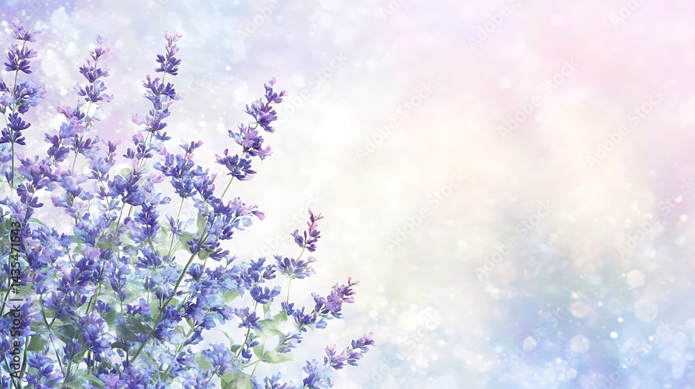 Naklejka premium Lavender flowers with soft bokeh background.